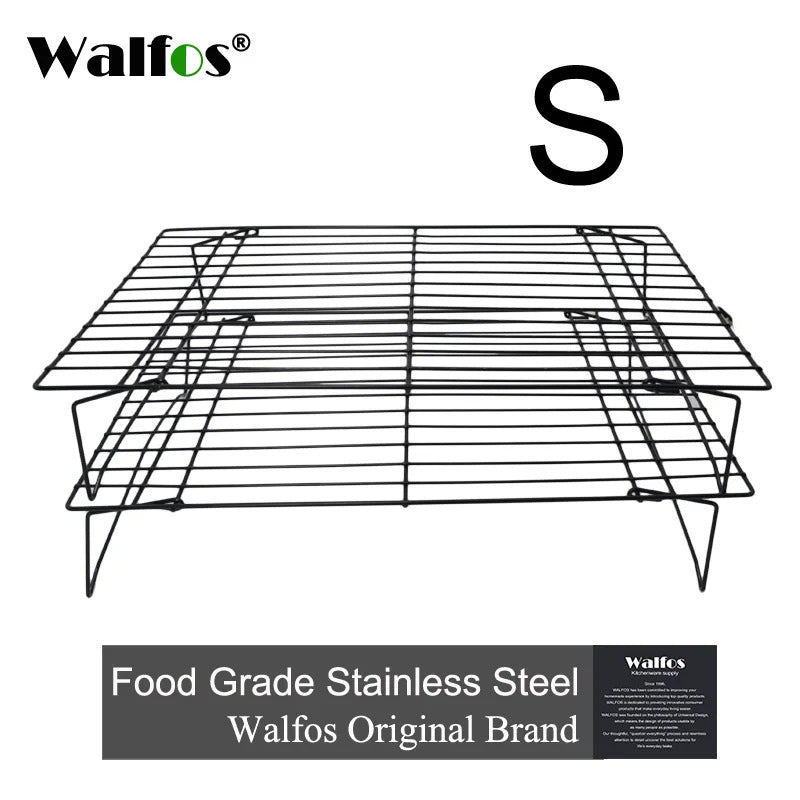 WALFOS Stainless Steel Nonstick Wire Grid Baking Tray Cake Cooling Rack Oven Kitchen Pizza Bread Barbecue Cookie Biscuit Holder