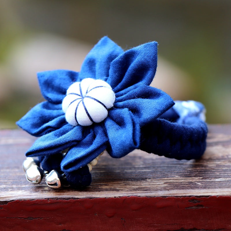 Blue Tie Dye Cloth Bracelet Dali Lijiang Hot Sale Hand-stitched Flower Fabric Bracelet Bracelet