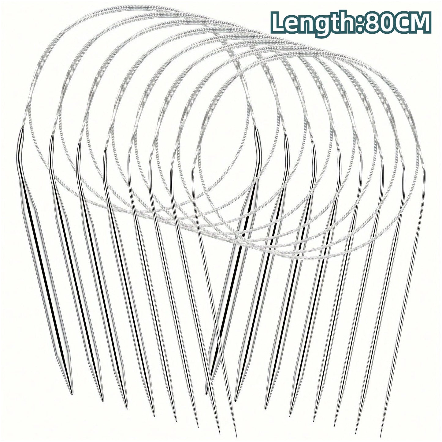 Professional 8pcs Stainless Steel Knitting Needles Set - Versatile, Smooth, Comfort-Grip, Circular Weaving Essentials