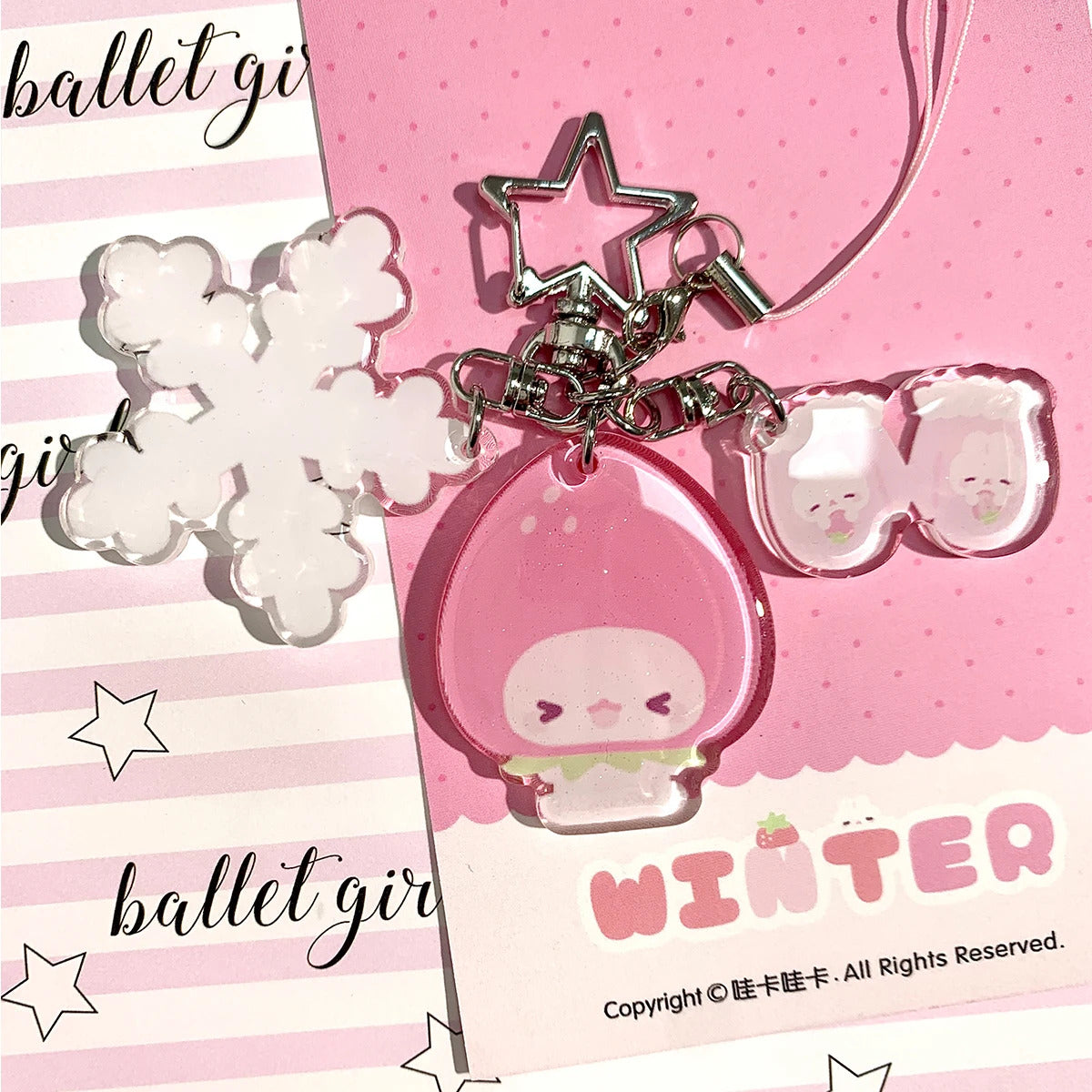 WAKAWAKA Charm Resin Acrylic  Phone Charm with Star Decal Book Phone Lanyard Keyring Keychain Wing Heart Phone Strap