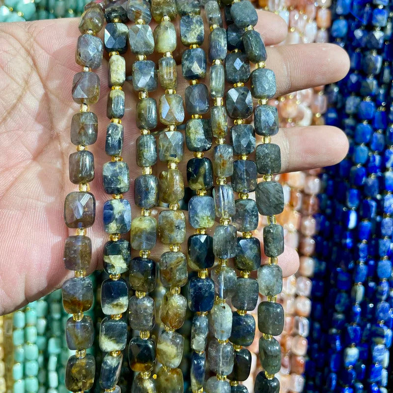 8x10mm Natural Labradorite Stone Amazon Stone Lapis Lazuli Piece Cut Bead Usefor Diy Bracelet Necklace Jewelry Make