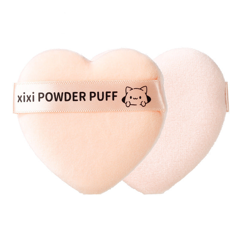 xixi Heart Peach Short Velvet Setting Powder Puff Flocked Soft Non-Powder-Absorbing Makeup Sponge Tool for Studio Use