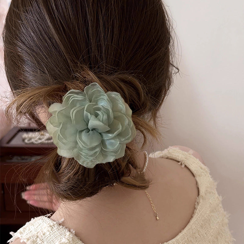 Vacation Organza Flower Hair Clip Travel Outing Hair Accessories Atmosphere Clip Duckbill Clip Hairpin Side Clip Hair Ornament