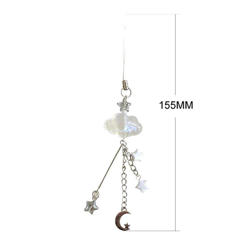 Transparent Simple Cloud Phone Charms Acrylic Mobile Strap Sweet Phone Anti-Lost Chain Backpack Decoration Accessories Gifts