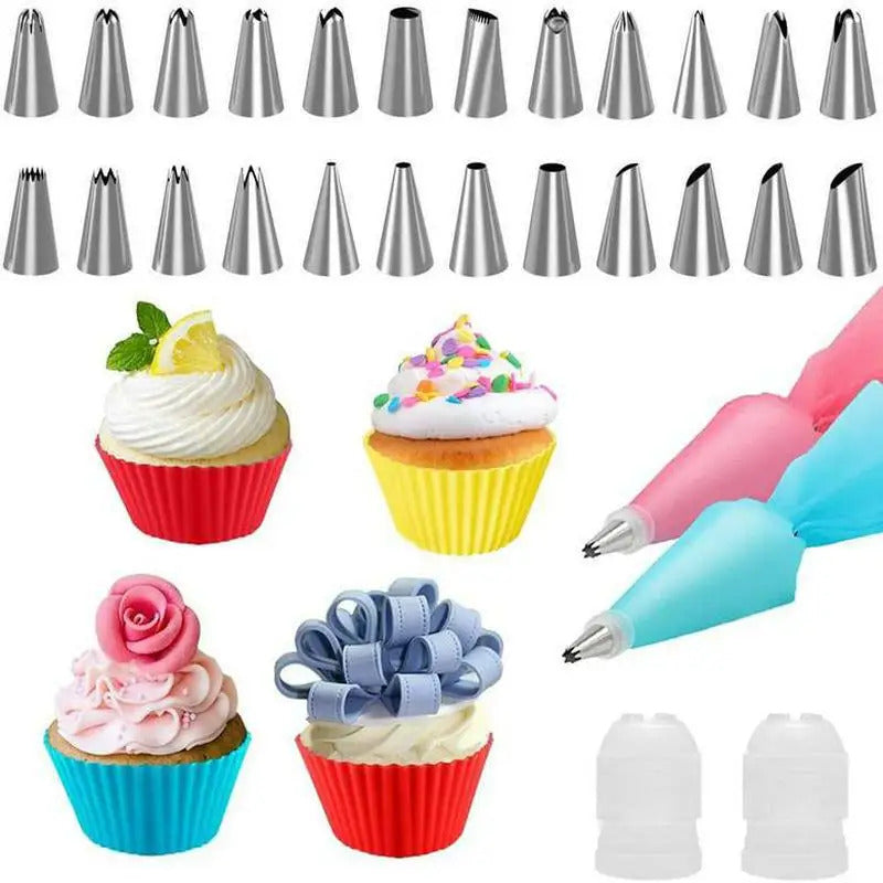 Nozzle piping cake decorating tools Confectionery equipment Kitchen accessories Pastry bag and bakery set stainless steel socket