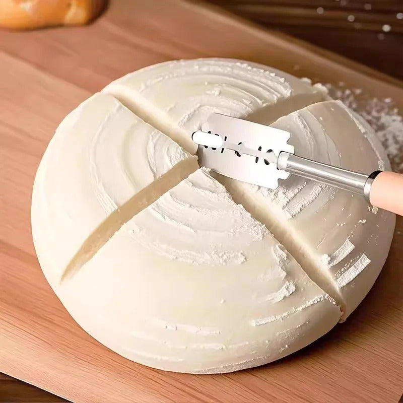 Wood Bread Cutter French Bread Blades Kitchen Gadgets Wood Long Handle Baking Accessory European Style Curved Arch Toast Knife