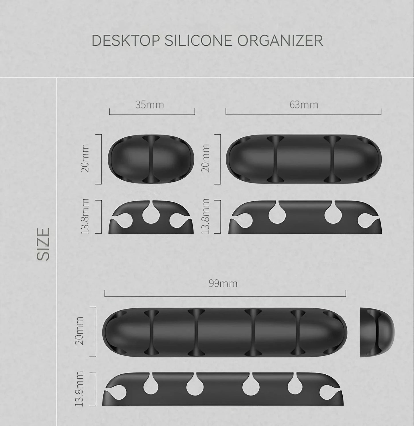 Cable Organizer Feel Free To Stick Multi-function Desktop USB Cable Organizer Wire Winder Silicone Tie Fixer Wire Management