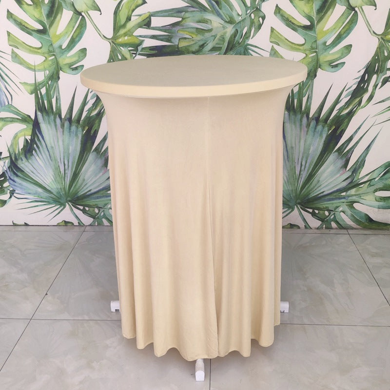 Elastic Tablecloth Cocktail Skirt Table Cover Banquet High Bar Round Elastic Cover