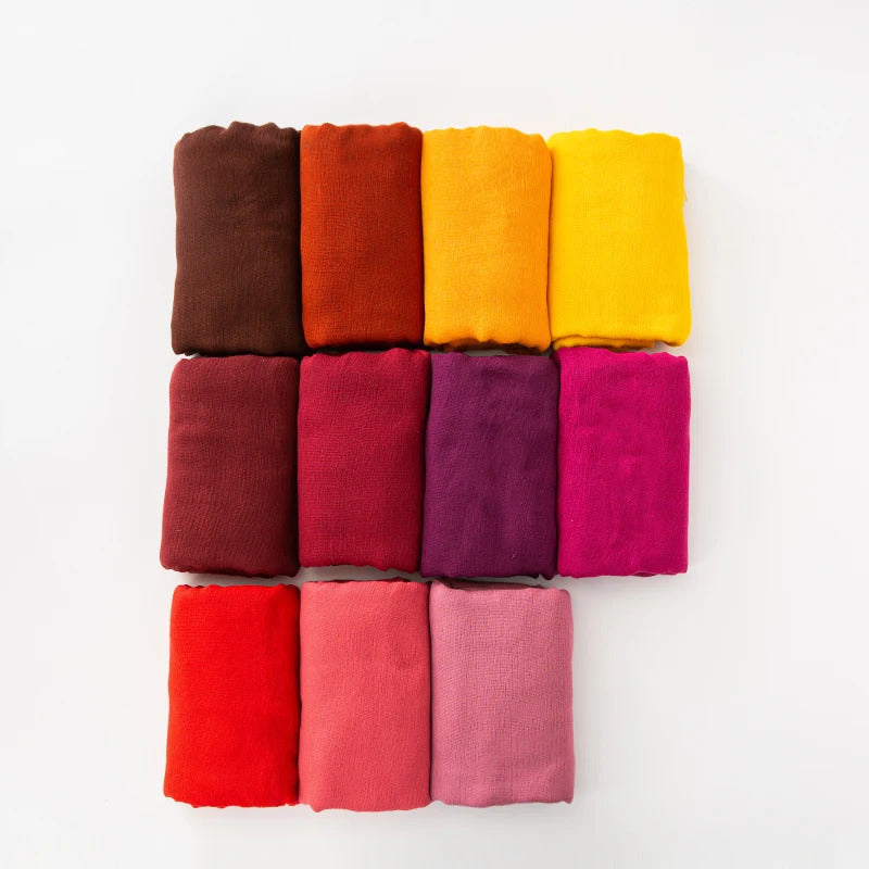 61 Colors Soft Cotton Viscose Scarf Rayon Material Muslim Hijab Mid Eastern Plain Solid Color Headscarf With Tassel