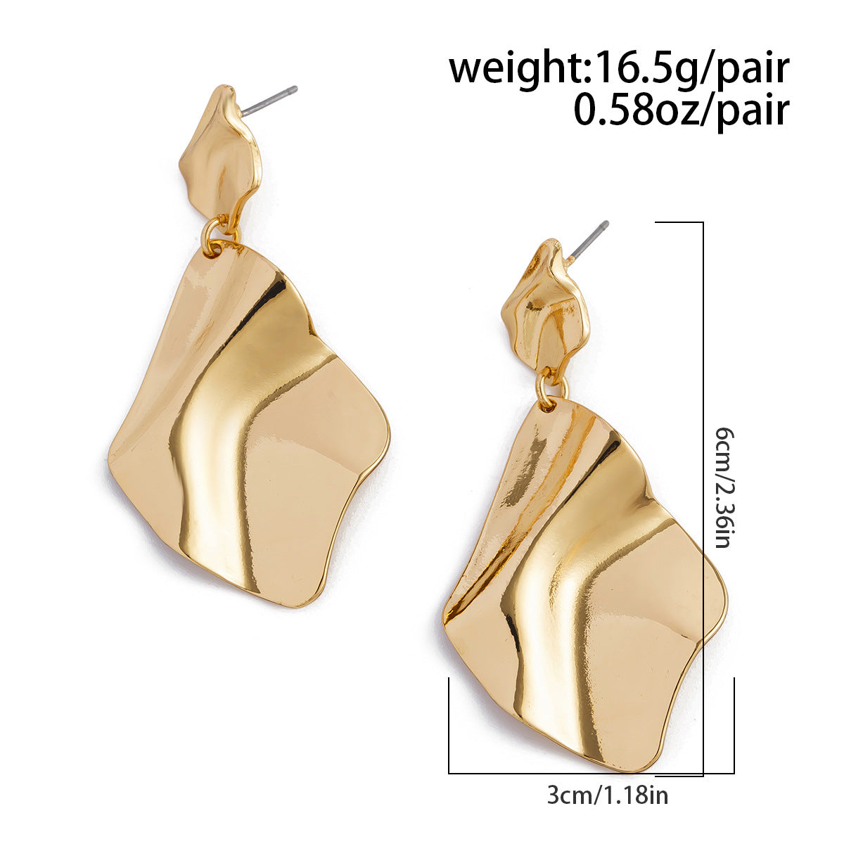 Personalized pleated hollow heart earrings various combinations of sunflower alloy earrings