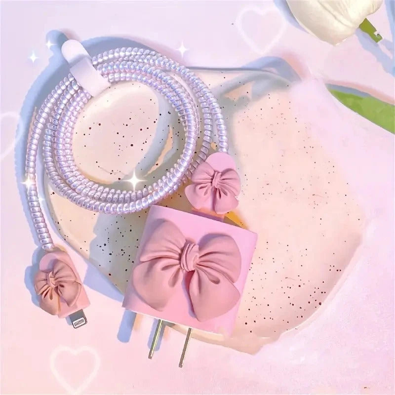 3D New Cable Charger Protection Case For IPhone 15 14 13 Pro Max 18W 20W Original Charger Cable Data Line Wire Spiral Protector