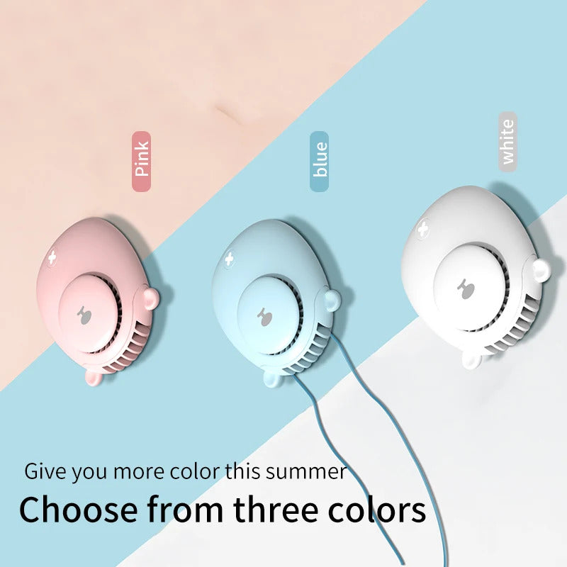 Portable Hanging Neck Fan Mini Lazy Cooling Fans USB Charging 1200mAH Li-ion Battery Sports Cooler Fan for Outdoor Travel