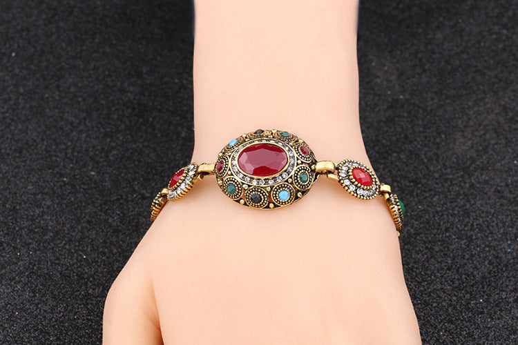 Vintage Bohemian Style Big Gems Women Fashion Bracelet