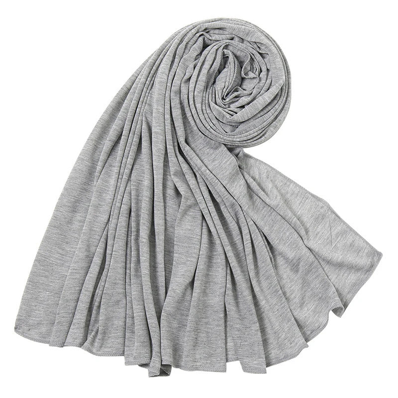 Plain Cotton Jersey Hijab Stretch Scarf Women Muslim Shawl Big Size Long Muffler Fashion Ramadan Headband Turban 180*80cm