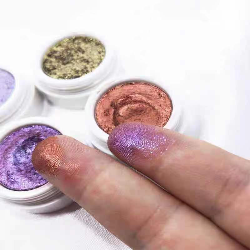 Manufacturer OEM Chameleon Eyeshadow Stickers Non-Flying Powder LOGO Cross-Border Trade Pearlescent Glitter Nine-Color Eyeshadow Customization