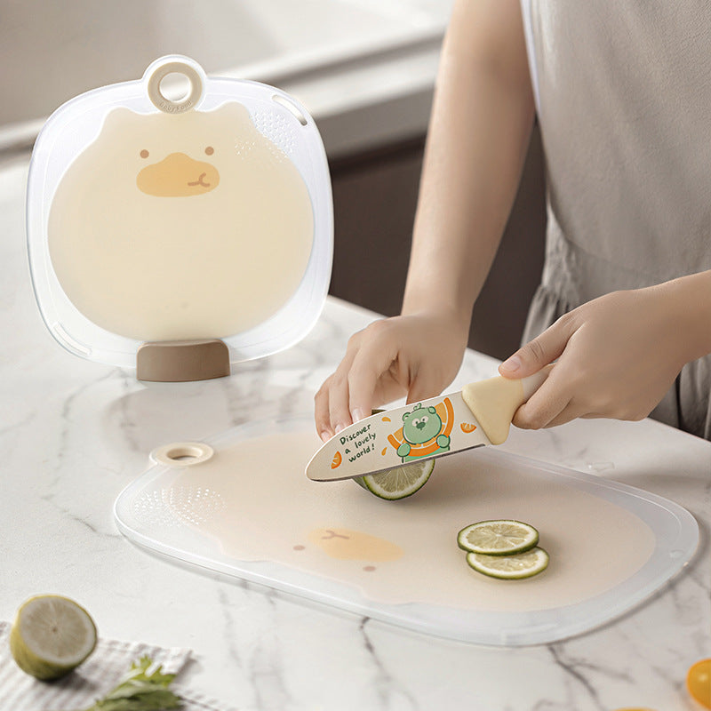 Cute Cutting Board Chopping Board for Fruits Plastic Mildew-Proof Mini Classification Baby Home Small Cutting Board Baby Food Supplement