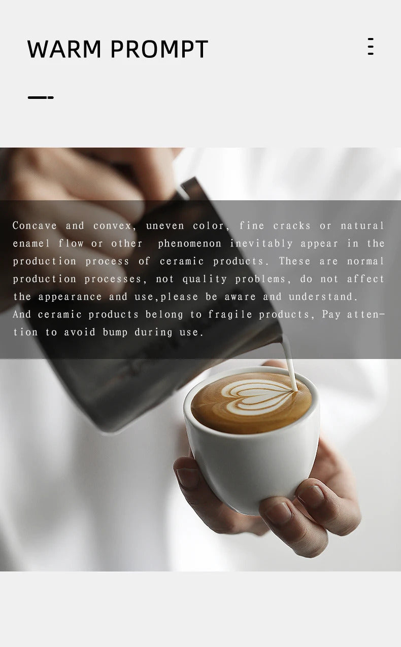 MHW-3BOMBER Espresso Cup with Saucer Set Latte Art Mugs Coffee Mug 80ml Ceramic Espresso Shot Cup Barista Accessories