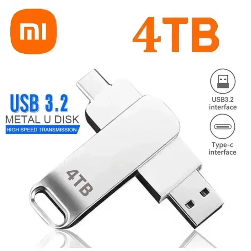 XIAOMI 16TB Flash Drives USB 3.2 High Speed USB Transfer Metal Pendrive Memory Card Pendrive Flash Disk Memoria Waterproof Stick