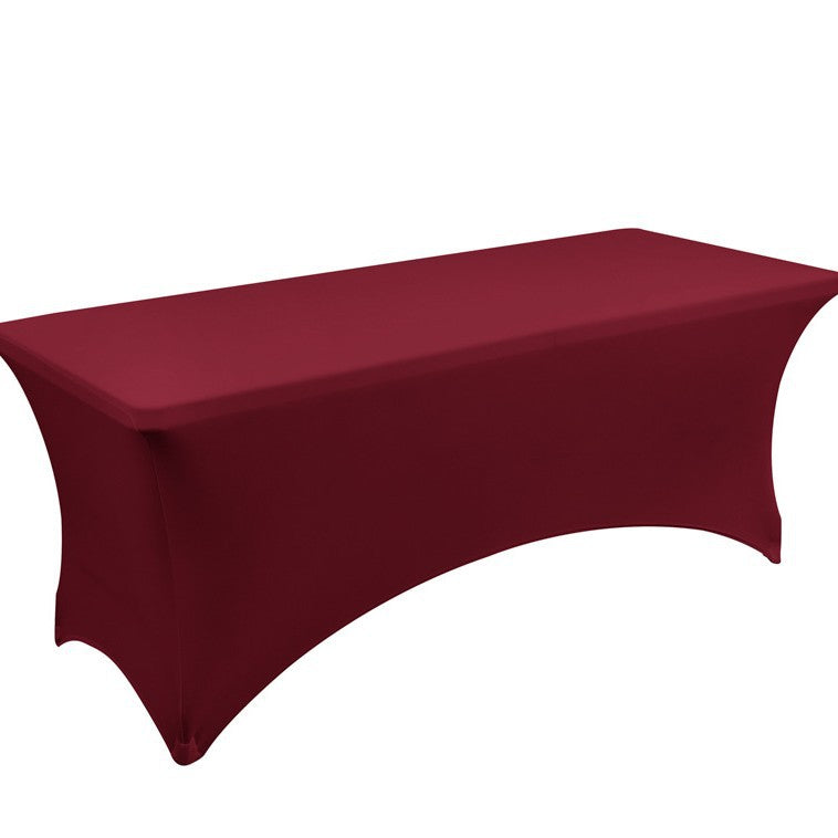Elastic 6FT Rectangular Table Cover Full Coverage Tablecloth Outdoor Wedding Banquet Event Cocktail Fan-shaped Tablecloth Table Cover