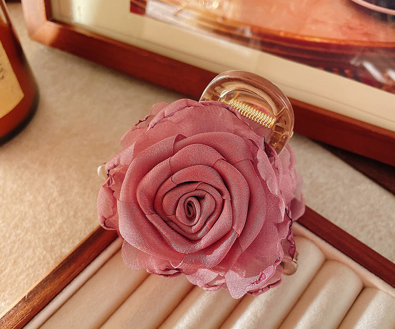 Vacation Organza Flower Hair Clip Travel Outing Hair Accessories Atmosphere Clip Duckbill Clip Hairpin Side Clip Hair Ornament