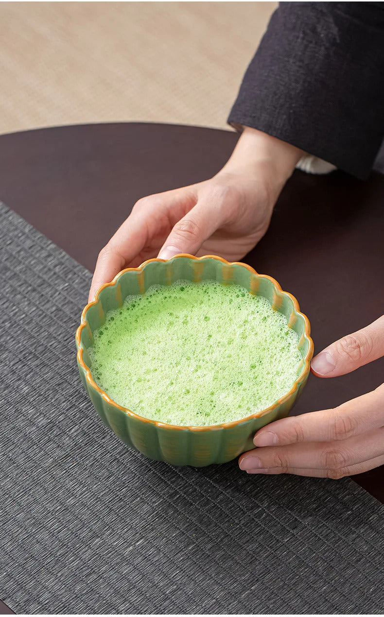 6pcs/set Natural Bamboo Matcha Tea Set Matcha Whisk Spoon Spoon Ceramic Matcha Bowl Whisk Holder Japanese Tea Tool