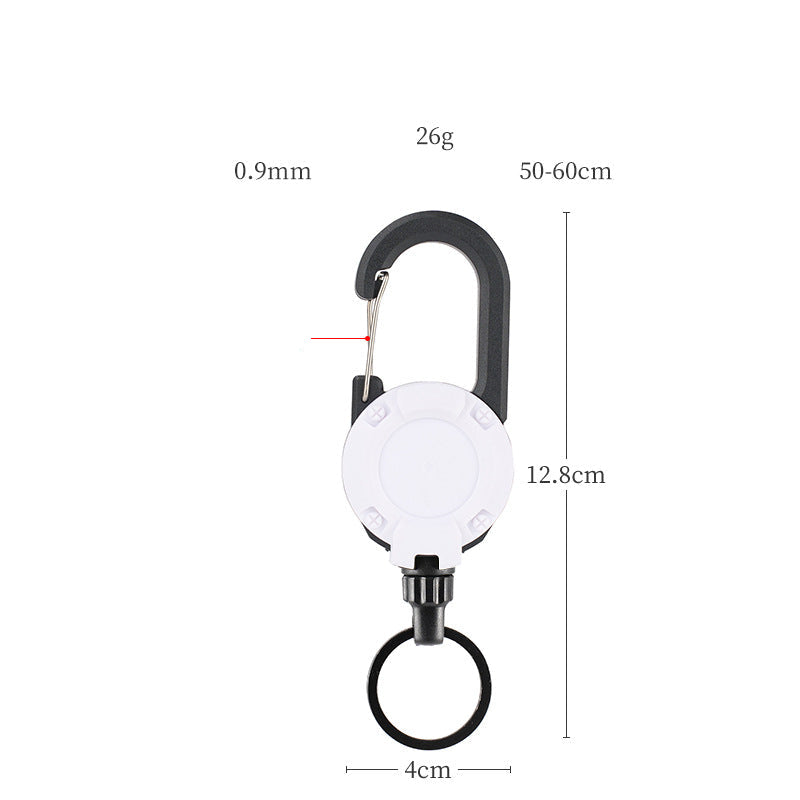Outdoor Tactics Can Buckle Retractable Buckle Steel Wire Rope Multi-Functional Keychain Camping High Rebound Anti-Separation Rope Pull Peels