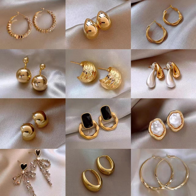 One Cold Style Simple Metal Earrings Retro High Fashion Style Texture Round Earrings