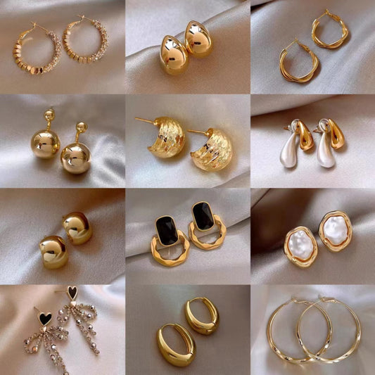 One Cold Style Simple Metal Earrings Retro High Fashion Style Texture Round Earrings