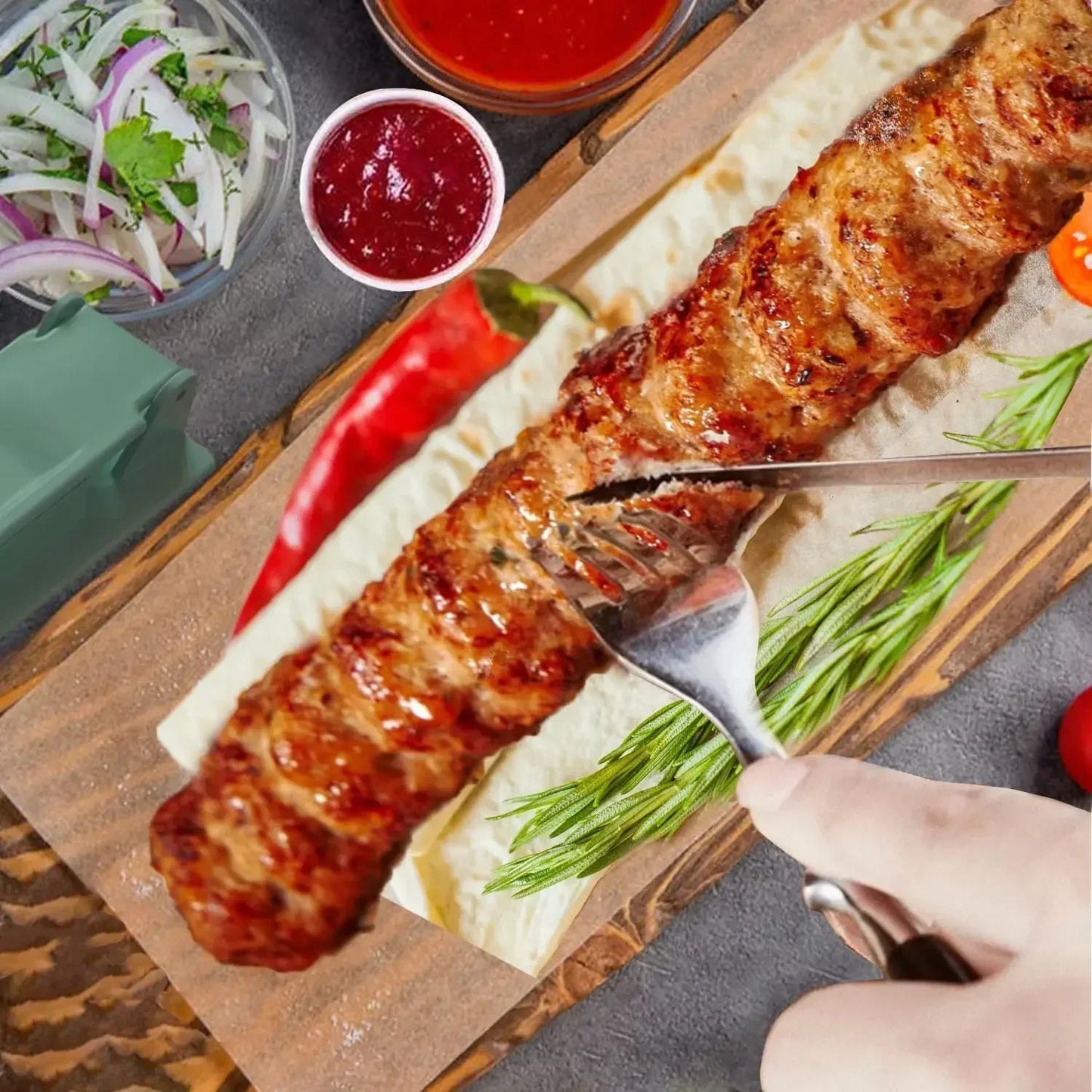 Kebab Maker Mould Plastic Kabob Maker Press Barbecue Meat Skewer Manual Kebab Making Tool BBQ Gadget Plastic Kebab Press Mould