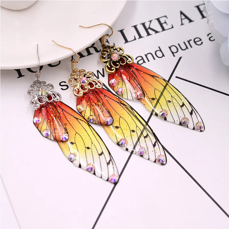 New Demon Slayer Butterfly Wing Earrings Kimetsu no Yaiba Kochou Shinobu Earring Ear Clip Anime Cosplay Props Women Girl Jewelry