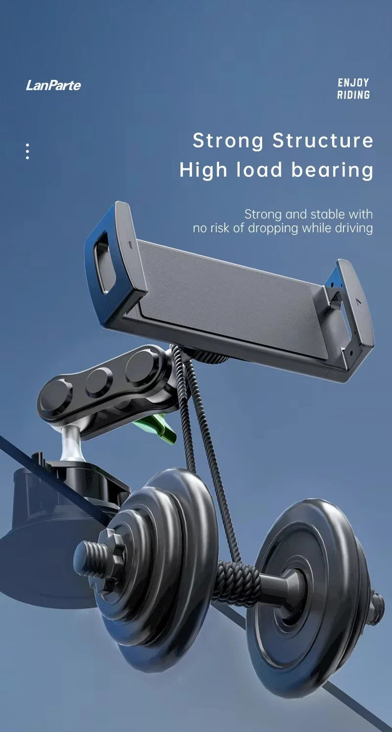 Aluminum Alloy Car Tablet Holder, 360° Rotatable Adjustable Stand with Strong Suction Cup Mount for 4-12.9" Tablets/Phones