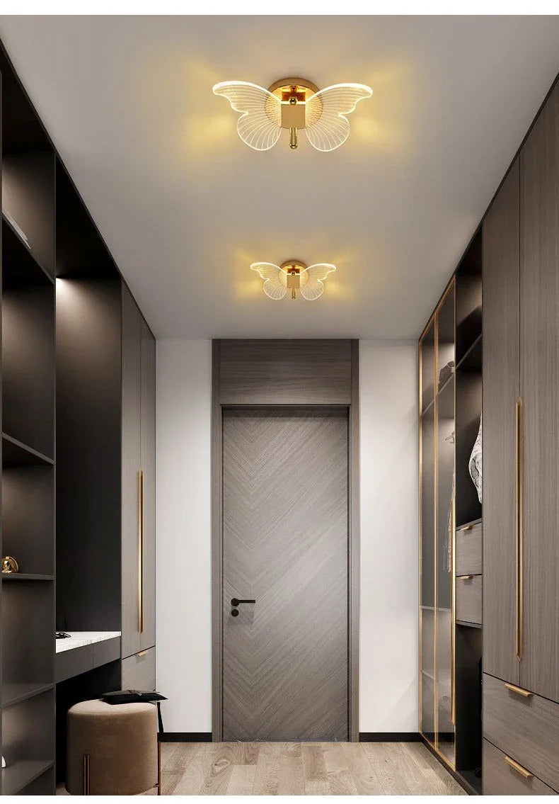 Butterfly Wall Lamp Corridor Lamp Modern Simple Creative Nordic Living Room Bedside Bedroom Lamp LED Indoor Lighting Decoration