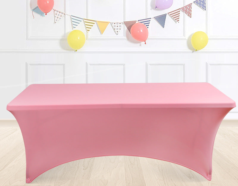 Elastic 6FT Rectangular Table Cover Full Coverage Tablecloth Outdoor Wedding Banquet Event Cocktail Fan-shaped Tablecloth Table Cover