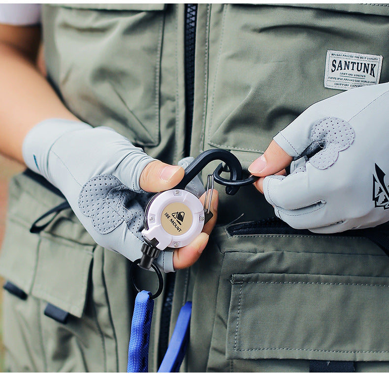 Outdoor Tactics Can Buckle Retractable Buckle Steel Wire Rope Multi-Functional Keychain Camping High Rebound Anti-Separation Rope Pull Peels