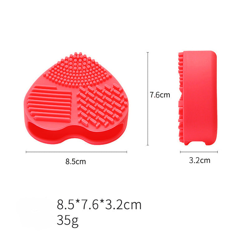 Heart-Shaped Makeup Brush Cleaning Box Multifunctional Makeup Brush Cleaning Tool Pad for Washing Brush Hollow Love Brush Box