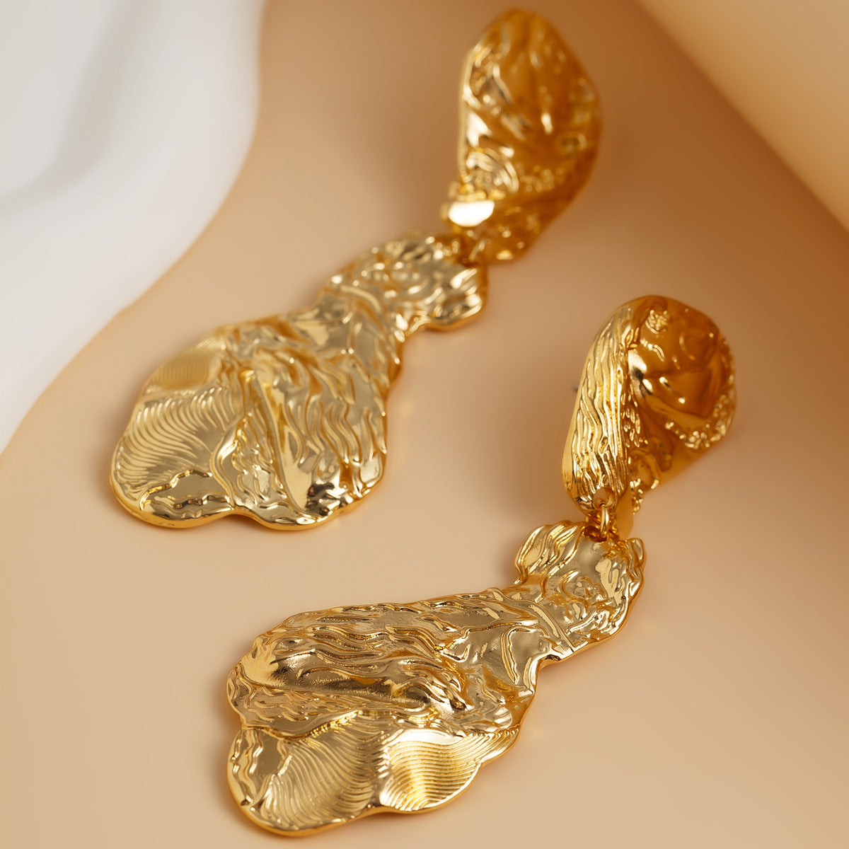 Personalized pleated hollow heart earrings various combinations of sunflower alloy earrings