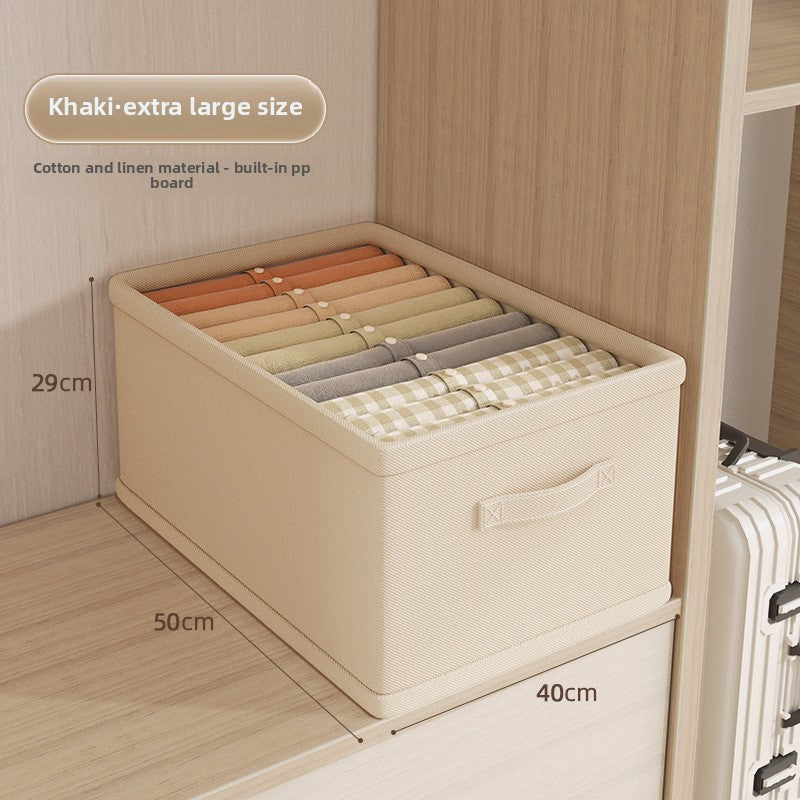 Drawer Style Wardrobe Storage Box Household Fabrics Clothes Pants without Lid Storage Cotton and Linen Storage Storage Basket Box