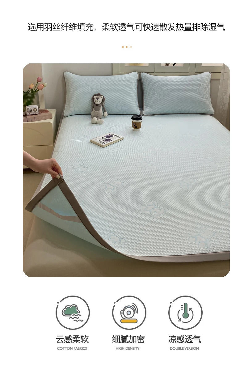 New Ice Bean Summer Mat for Bed  Air-Permeable Sleeping Naked Cooling Mat Adult Child Coolness Soft Bed Mat Cool Down Bed Pad