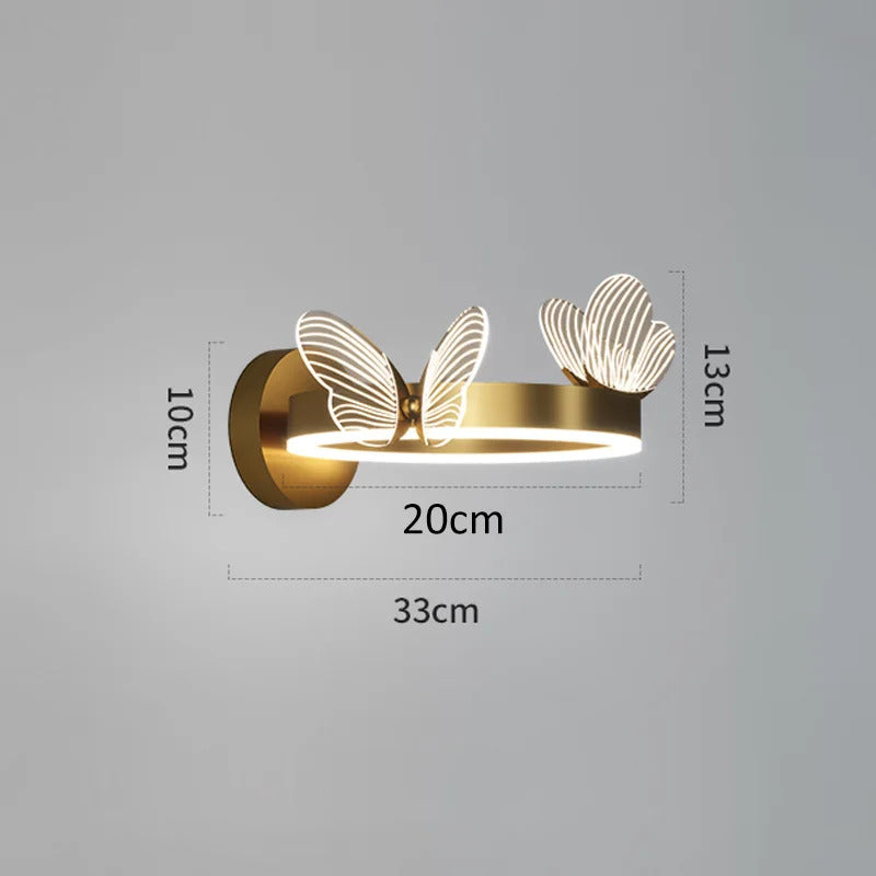 Butterfly LED Wall Lamp Indoor Lighting For Home Living Room Decoration Bedroom LED Night Lights Bedside Lamps