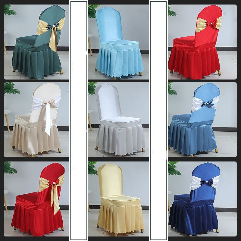 Hotel Restaurant Banquet Special Chair Cover Dining Chair Seat Stool Bench Wooden Chair Universal Chair Cover Bowknot