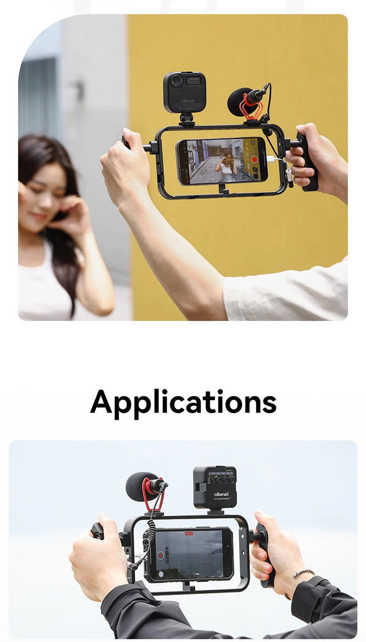 Ulanzi MG-001 Universal Magsafe Phone Cage With Dual Handle Grip Rig Portable Case Stabilizer for Filmmaking Vlog Videomaker Kit