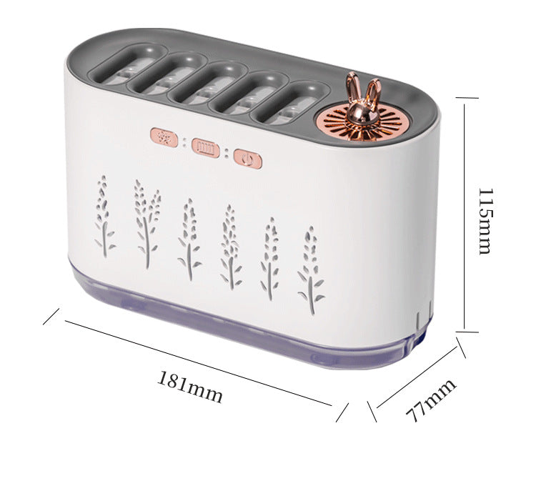 Air Humidifier for Home, Silent Bedroom Five-Hole Spray Aromatherapy, Creative Dynamic Colorful Sound-Controlled