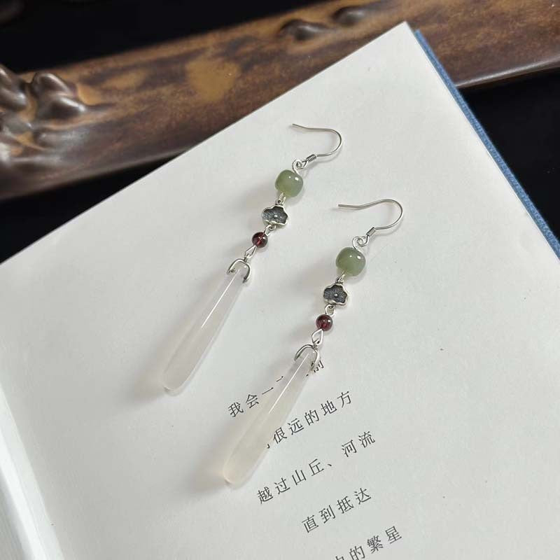 New Chinese Style Butterfly Flower Water Drop Earrings for Women Chinese Style Ancient Style Earrings Retro Cheongsam Hanfu Cool Earrings