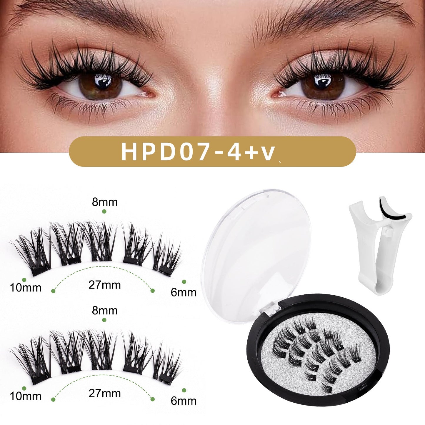 Foreign Trade Hot-Selling Magnetic False Eyelash Set 3D Magnetic Eyelashes No Glue No Removal Magnetic False Eyelashes Factory Direct