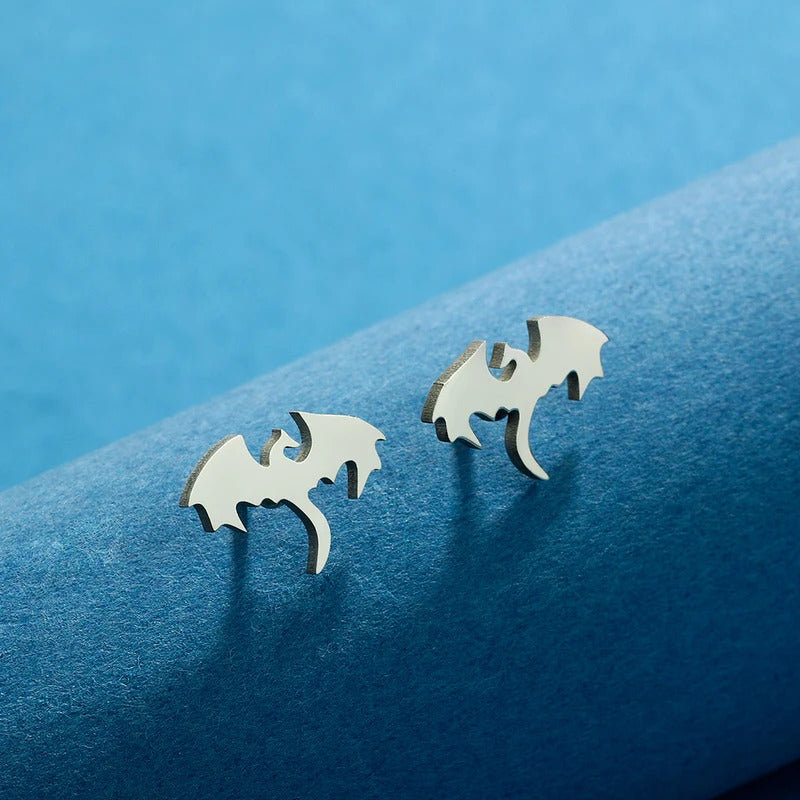 Punk Men Black Western Dragon Ear Stud Trend Stainless Steel Earrings for Women Personalize Rock Set Hip Hop Streetwear Jewelry