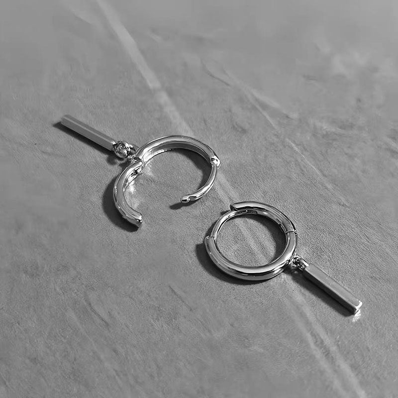 Men's Earrings Trendy Ear Drops Hot Style Ear Hoops Women's High-end Feel Men's Niche Cool Men's Style Ruffian Pendant Ear Jewelry
