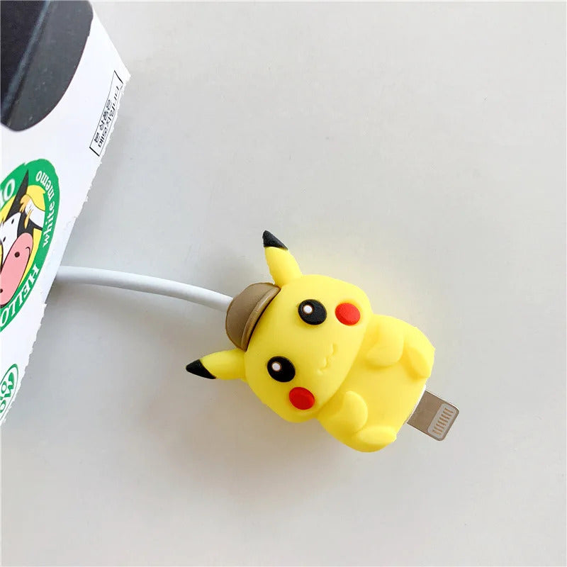Pokemon Pikachu Doll Data Cable Protective Cover Kawaii Anime Pikachu Protective Cover Mobile Phone Accessories Anti-breakage