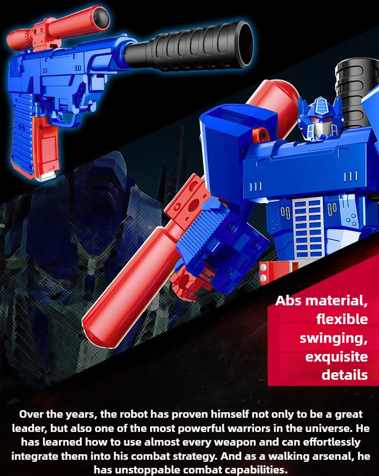 Children Action Figure 2in1 Transforming Robot Gun Toy Transforming Robot Figure Multi Articulated Joints Boys Collection Gifts