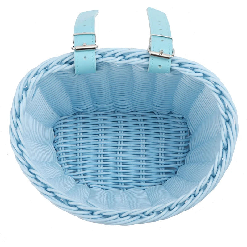 Bicycle Front Basket Adjustable Traditional Bicycle Basket Waterproof Hand Woven Bike Basket Vintage Gift for Colleagues Friends
