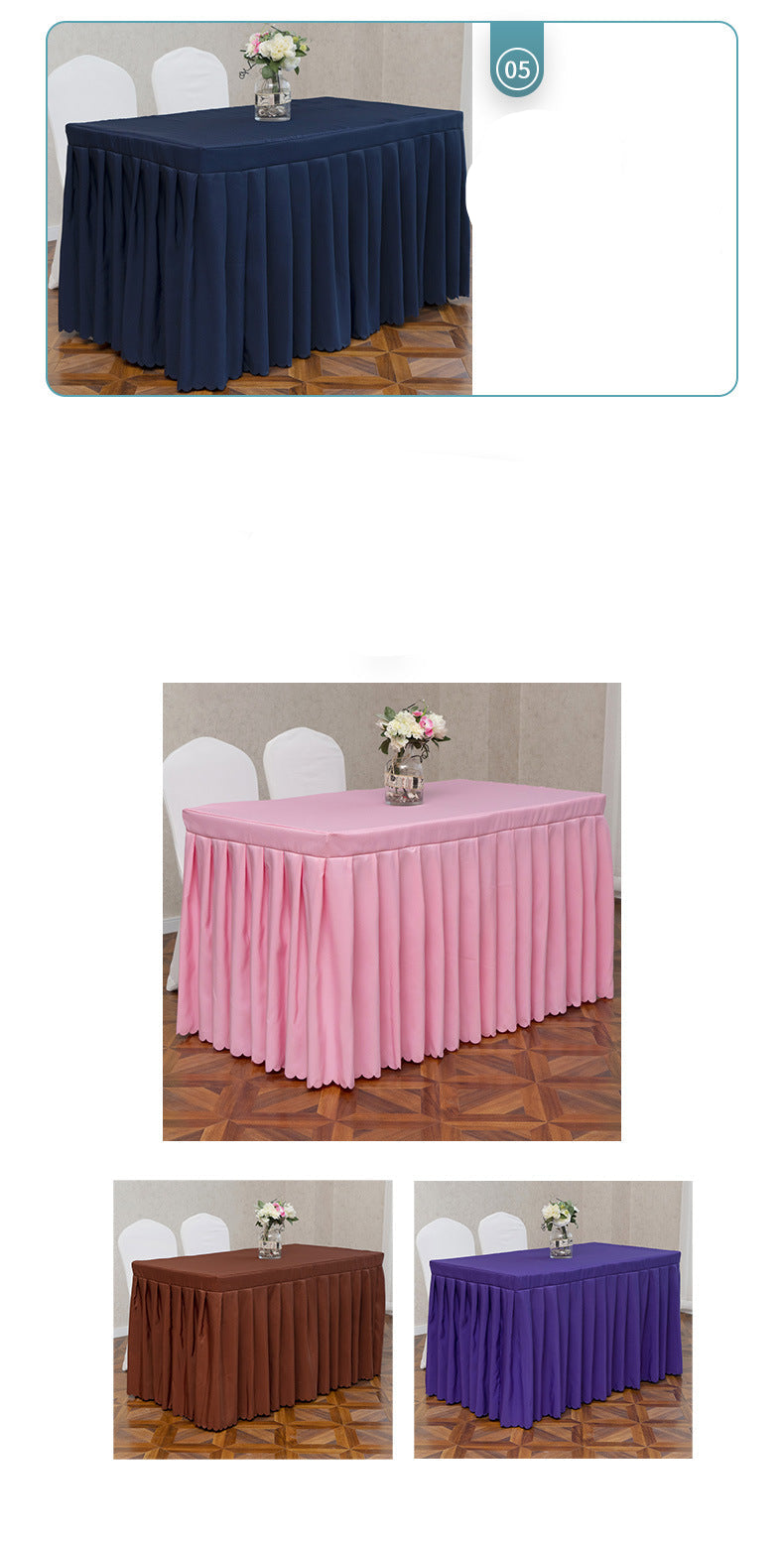 Wholesale Supply Polyester Plain Weave Table Skirt Cover Modern Simple Hotel Banquet Polyester Tablecloth Hotel Restaurant Tablecloth